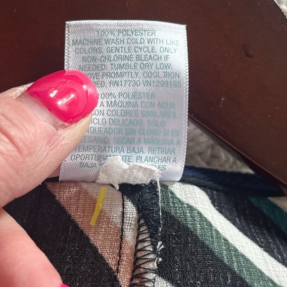 Kona Sol Black with Colorful Stripes Polyester Swim Cover Up Women’s Medium - Picture 8 of 13